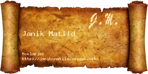 Janik Matild névjegykártya